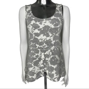 Anthropologie Akemi + Kin Floral Peplum Top Grey  Size Small